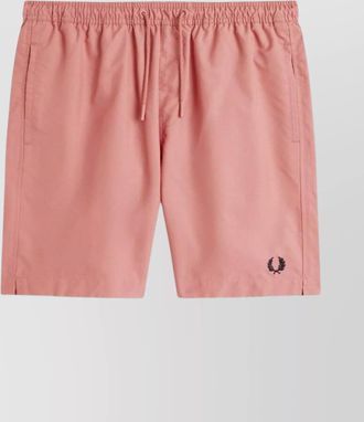 Fred Perry elastic waistband swim shorts pockets