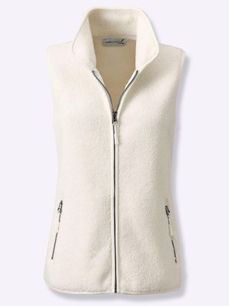 Casual Looks Fleeceweste CASUAL LOOKS, Damen, Gr. 36, beige (champagner), 100% Polyester, unifarben, Westen Fleeceweste