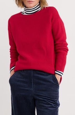 Seasalt Cornwall Fruity II Merino Wool Blend Sweater in Knit Melange Carmine at Nordstrom Rack, Size 8 Us / 12 Uk