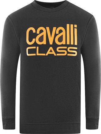 Roberto Cavalli Mens Cavalli Class Bold Brand Logo Black Sweatshirt - Size: 36