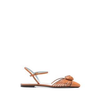 Valentino Garavani Flat Sandals, female, Orange, Size: 8 US Heart-detail Strap Sandals