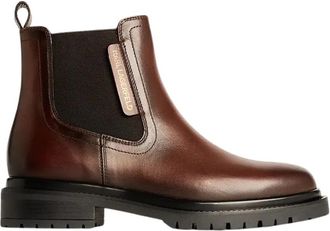 Karl Lagerfeld Binky Enkellaarsjes - Dames - Chelseaboots - Bruin - 36 EU - Leer - Schoenen