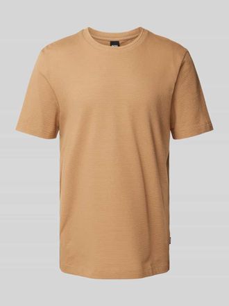 HUGO BOSS T-Shirt mit geripptem Rundhalsausschnitt Modell TIBURT in Beige, Gr&ouml;&szlig;e XXXL