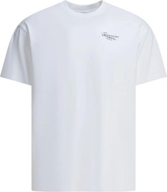 Givenchy Tops, Heren, Wit, S, Katoen, T-shirt van katoen met Stamp-print