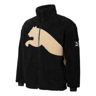 Puma Sherpa Contrasting Colors Large Logo lambs wool Stay Warm Jacket Black 848418-01