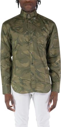 Tom Ford Overhemden, Heren, Groen, 2Xl, Vloeibare Overhemd