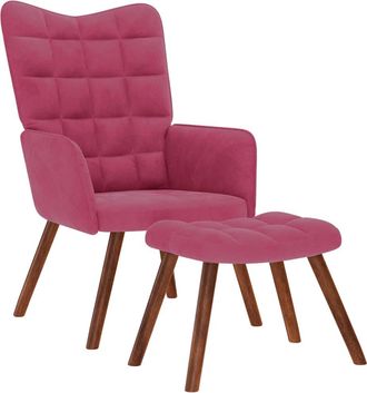 vidaXL Poltrona Relax Con Poggiapiedi Rosso Vino In Velluto - Vidaxl