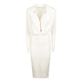 Elisabetta Franchi Dames, Jurken, Beige, Maat: M Viscose
