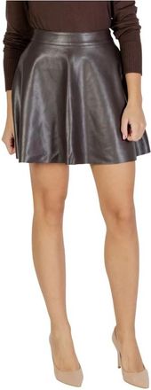 Only Zip Fastening Polyester Rok - Dames - Korte rokken - Bruin - S - Polyester - Rokken