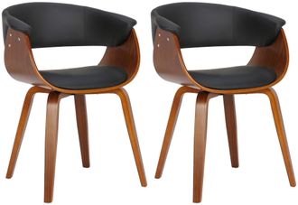 Clp Clp - Set De 2 Sillas De Comedor Bruce Negro