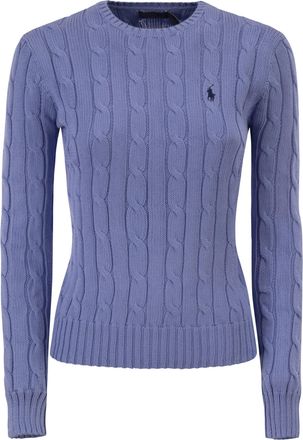 Polo Ralph Lauren katoenen kabelgebreide trui met ronde hals