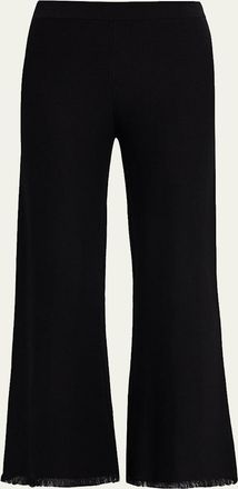 Kobi Halperin Valley Fringe-Hem Pique Knit Pants
