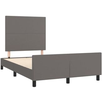 vidaXL Vidaxl - Estructura De Cama Sin Colch&oacute;n Cuero Sint&eacute;tico Gris 120x190 Cm