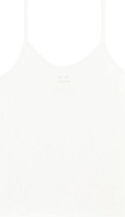 Courr&egrave;ges Heritage Rib Knit Top - Dames - Tops zonder mouwen - Wit - M - Polyester - Tops