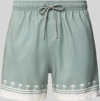 Boardies Badehose mit elastischem Bund Modell Shore Palm in Khaki, Gr&ouml;&szlig;e XXL