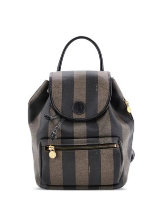 Fendi Pequin Front Pocket Coated Canvas Small backpack - Marrone