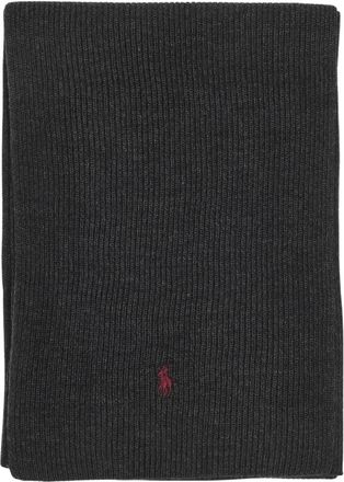 Polo Ralph Lauren Accessoires, Heren, Zwart, ONE Size, Wol, Ribgebreide Wollen Sjaal