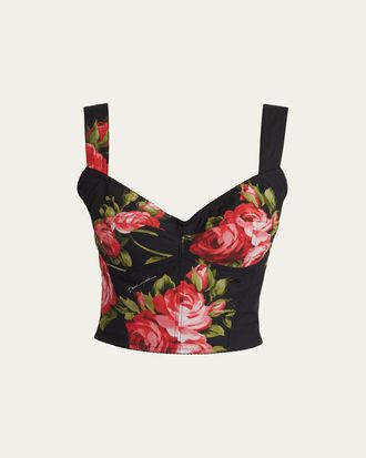 Dolce & Gabbana Floral-Print Corset Top