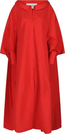 Valentino Button-Front Cape Dress