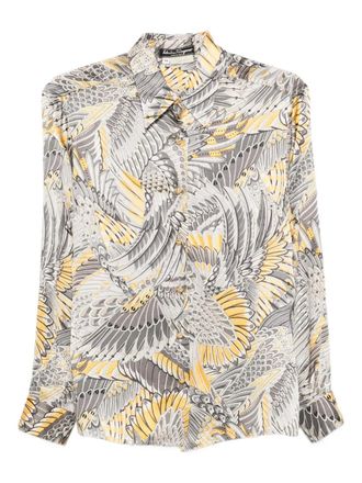 Ferragamo 1980s zijden blouse - Grijs