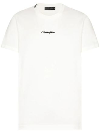 Dolce & Gabbana Logo Embroidery Cotton T-Shirt
