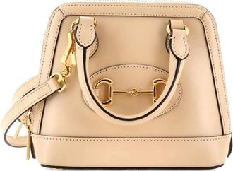 Gucci Horsebit 1955 leren kleine crossbodytas met handvat - Beige