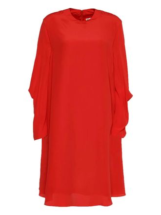 Balenciaga gathered-sleeves dress - Orange