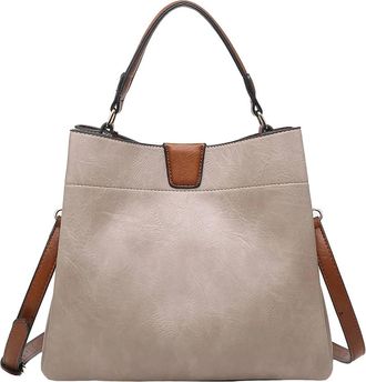 Jen & Co. Womens Tati Lizard Monogrammable Satchel Bag In Warm Grey