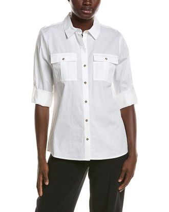 Halston Heritage Front Pocket Button Up Shirt