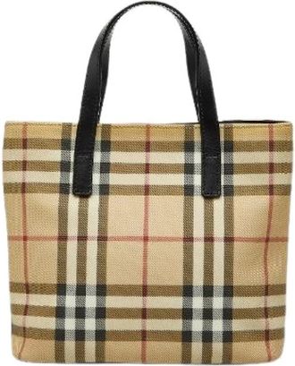 Burberry Pre-owned Tote Bags, female, Beige, Size: ONE SIZE Pre-owned Nova Check PVC Leather Handbag