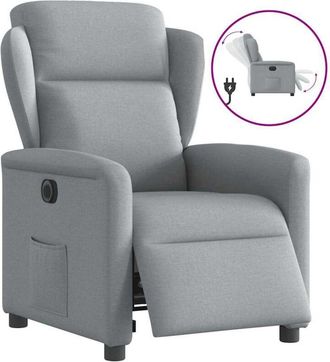 vidaXL Sill&oacute;n Reclinable El&eacute;ctrico Tela Gris Claro Vidaxl