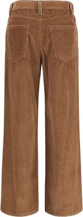 Brunello Cucinelli Womens Straight Velvet Pants Dattero Cotton Trousers