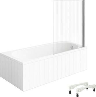 Villeroy & Boch Ba&ntilde;era Derecha Con Patas 170x70 Cm, Color Blanco Villeroy & Boch O.novo + Mampara De Ba&ntilde;o Derecha Raywall Cromada Aurys