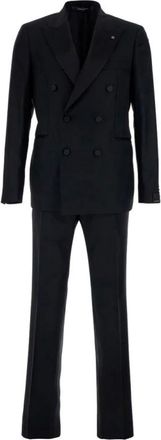 Tagliatore Kostuums, Heren, Zwart, 3Xl, Wol, Double-Breasted Virgin Wool Tuxedo
