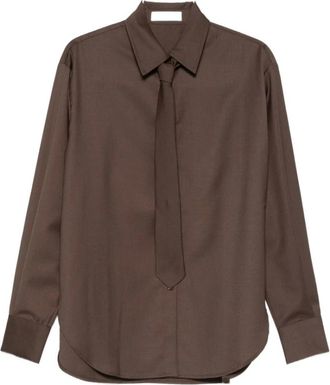 Frankie Shop Overhemden, Dames, Bruin, XS, Blouses