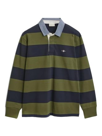 GANT striped chambray polo shirt - men - Cotton - M - Green