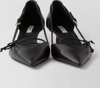 Prada ballerina shoes bow detail kitten heel