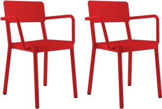 Resol Sillas Con Brazos Lisboa Resol Pl&aacute;stico Rojo (pack De 2)