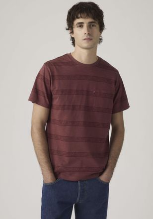 Levi's T-Shirt LEVIS CLASSIC POCKET TEE MULTI-COLOR, Herren, Gr. XL, kabir paisley stripe oxblood, Jersey, Obermaterial: 100% Baumwolle, gemustert, Rundhals,