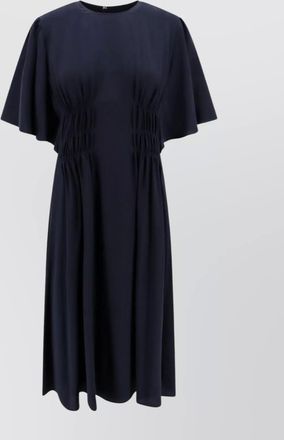 Chlo&eacute; silk draped short-sleeve midi dress