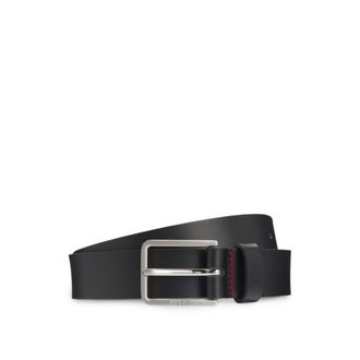 HUGO BOSS Italian-leather belt with red stitching