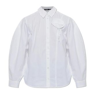 Rotate Rotate Birger Christensen, Overhemden, Dames, Wit, S, Katoen, Shirt Met Applicatie