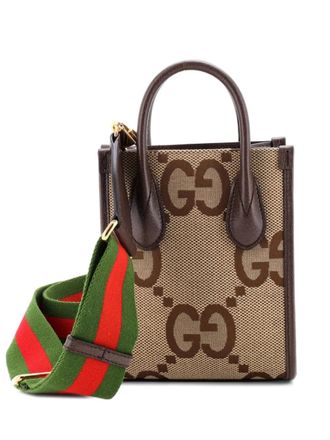 Gucci Vertical Tote Jumbo GG Canvas Mini crossbody bag - Brown