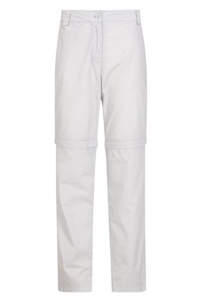 Mountain Warehouse Quest Womens Zip-Off Trousers - Lightweight, Thermal Lined, Quick Dry Bottoms, Short Length Pants - Autumn Winter, Hiking, Camping Light Grey (Short L