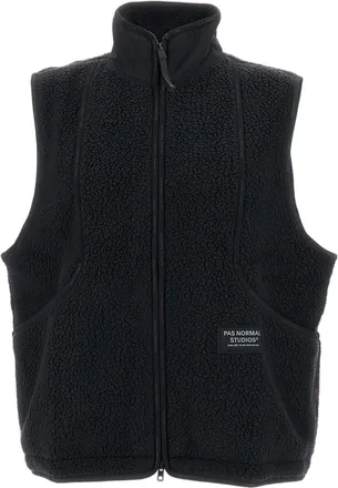 Pas Normal Studios Black Off-Race Pile Fleece Vest