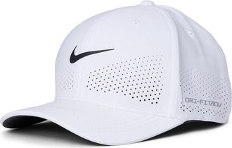 Nike Dri-FIT ADV Rise Structured SwooshFlex Cap Baseball Caps White/Anthracite/Black : SM/MD, Polyester