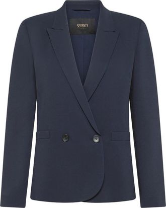 Seventy Stijlvolle cady cr&ecirc;pe viscose jas - Dames - Blazers - Blauw - M - Jassen