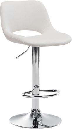 Clp Clp - Taburete De Bar Camden En Terciopelo Crema Metal Cromado