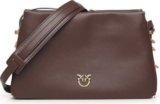 Pinko Triplet Mini Crossbody Tas - Dames - Schoudertassen - Bruin - ONE Size - Leer - Tassen