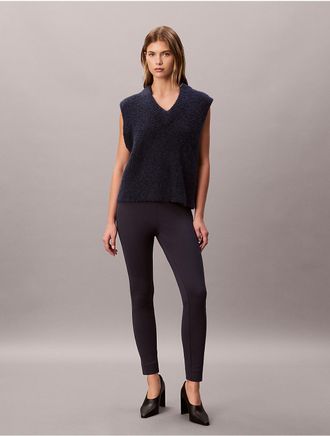 Calvin Klein Womens Ponte Skinny Fit Pants - Navy - XS